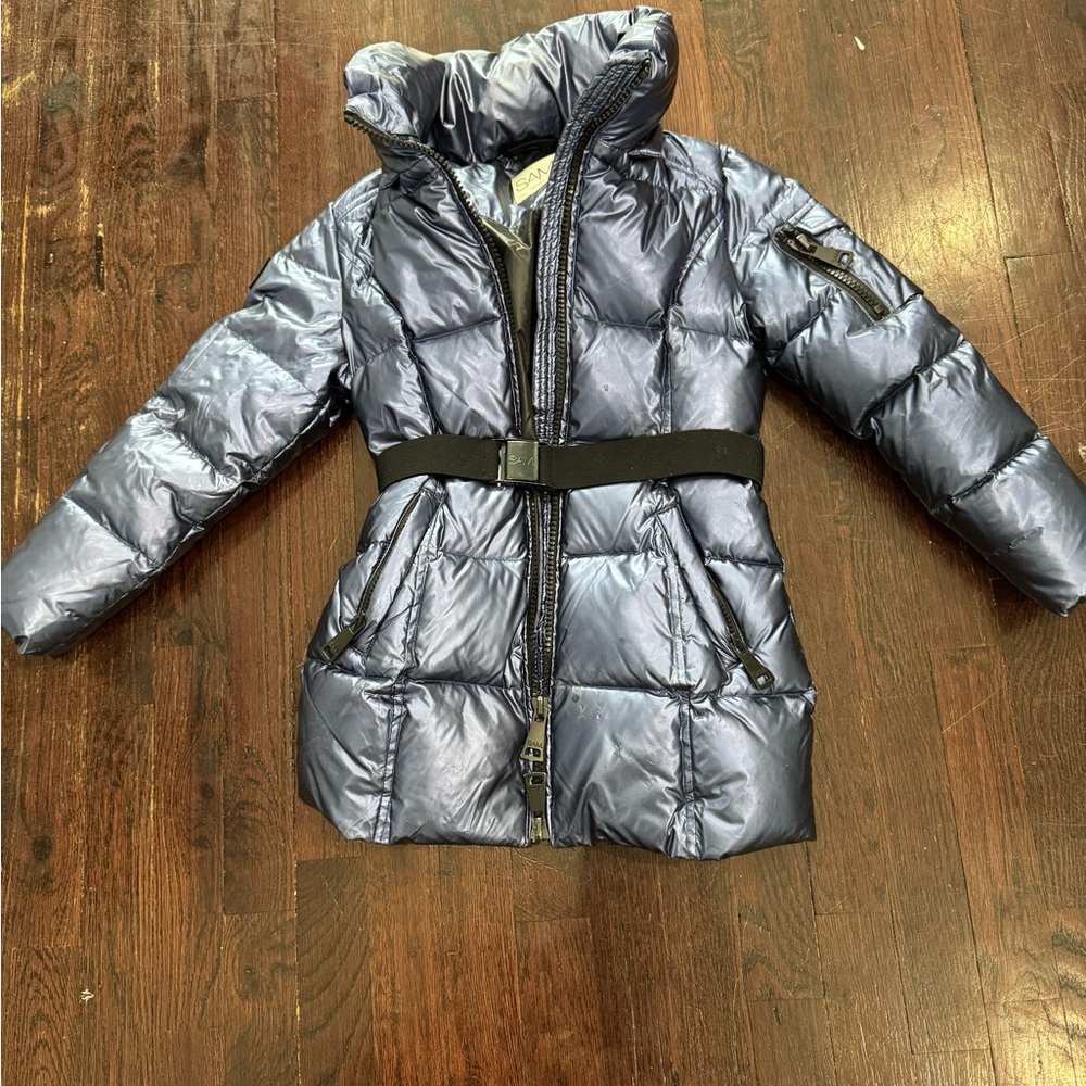 SAM. Kids Shiny Silver Puffer Jacket